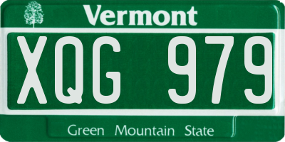 VT license plate XQG979