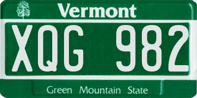 VT license plate XQG982