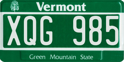VT license plate XQG985