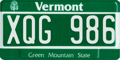 VT license plate XQG986