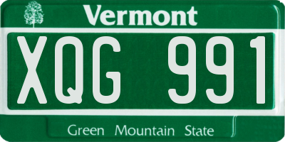 VT license plate XQG991