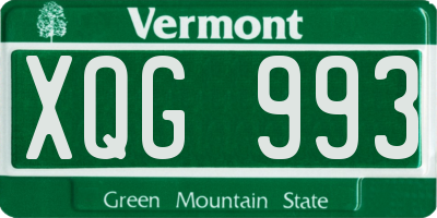VT license plate XQG993