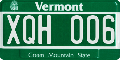 VT license plate XQH006
