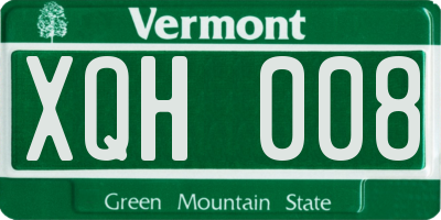 VT license plate XQH008