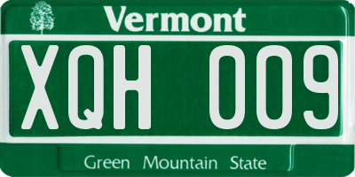 VT license plate XQH009
