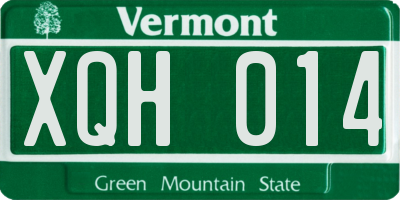 VT license plate XQH014