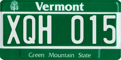 VT license plate XQH015
