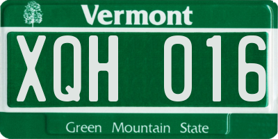 VT license plate XQH016