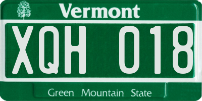 VT license plate XQH018