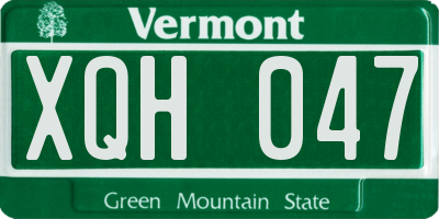 VT license plate XQH047