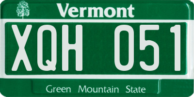 VT license plate XQH051