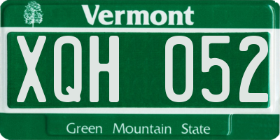 VT license plate XQH052