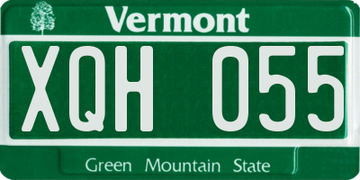 VT license plate XQH055