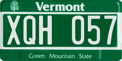 VT license plate XQH057
