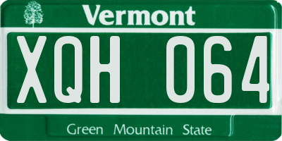 VT license plate XQH064