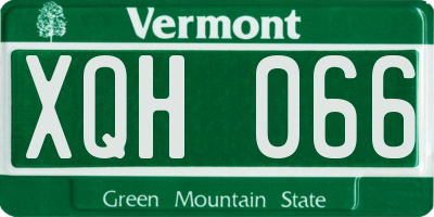 VT license plate XQH066