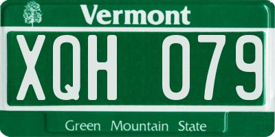 VT license plate XQH079