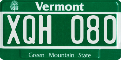 VT license plate XQH080