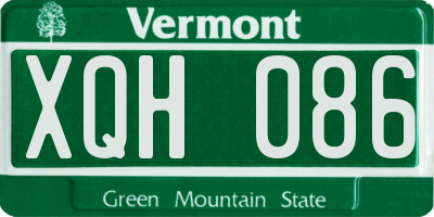 VT license plate XQH086