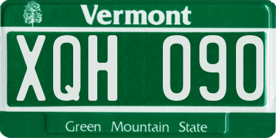 VT license plate XQH090