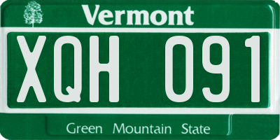 VT license plate XQH091