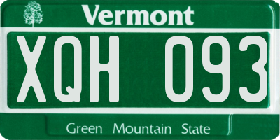 VT license plate XQH093