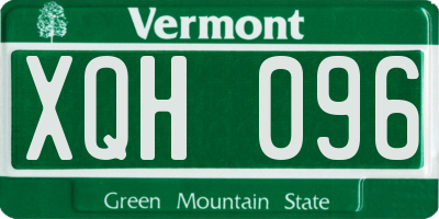 VT license plate XQH096
