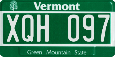 VT license plate XQH097