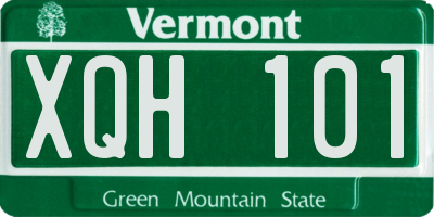VT license plate XQH101