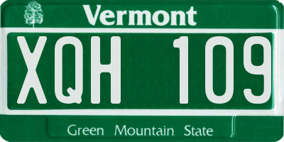 VT license plate XQH109