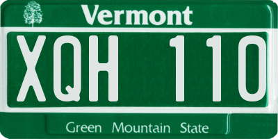 VT license plate XQH110