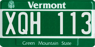 VT license plate XQH113