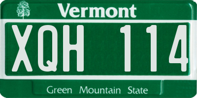 VT license plate XQH114