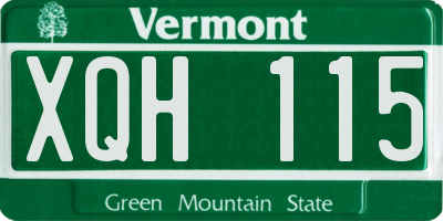 VT license plate XQH115