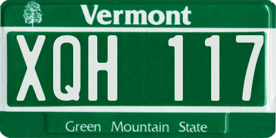 VT license plate XQH117
