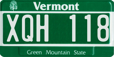 VT license plate XQH118