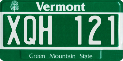 VT license plate XQH121