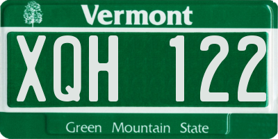 VT license plate XQH122