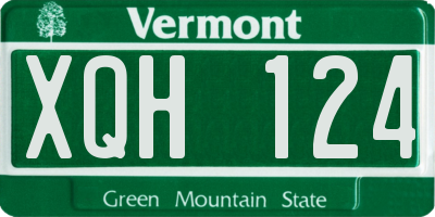 VT license plate XQH124