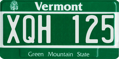 VT license plate XQH125