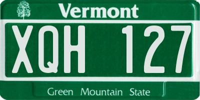 VT license plate XQH127