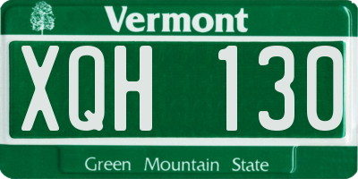 VT license plate XQH130