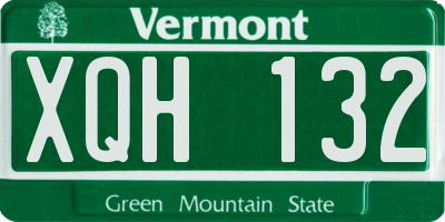 VT license plate XQH132
