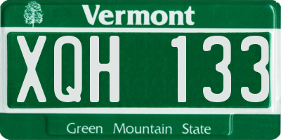 VT license plate XQH133