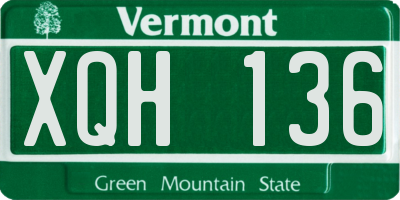 VT license plate XQH136
