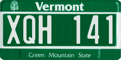 VT license plate XQH141