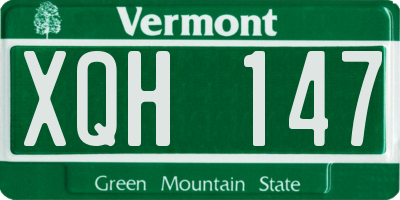 VT license plate XQH147