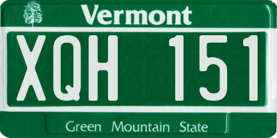 VT license plate XQH151