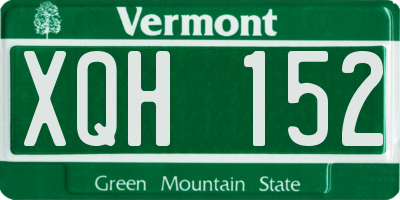 VT license plate XQH152