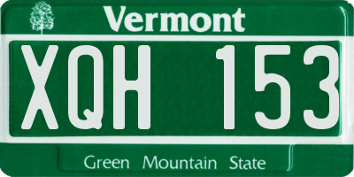 VT license plate XQH153